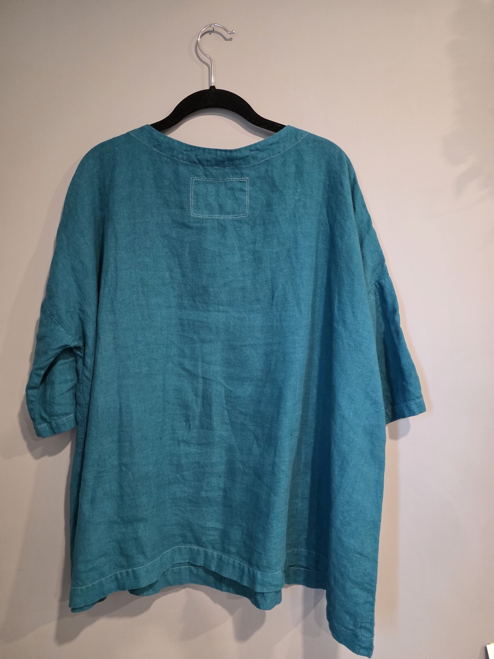 Not Perfect Linen LPN Teal Top One Size 100% Linen - Picture 2 of 6